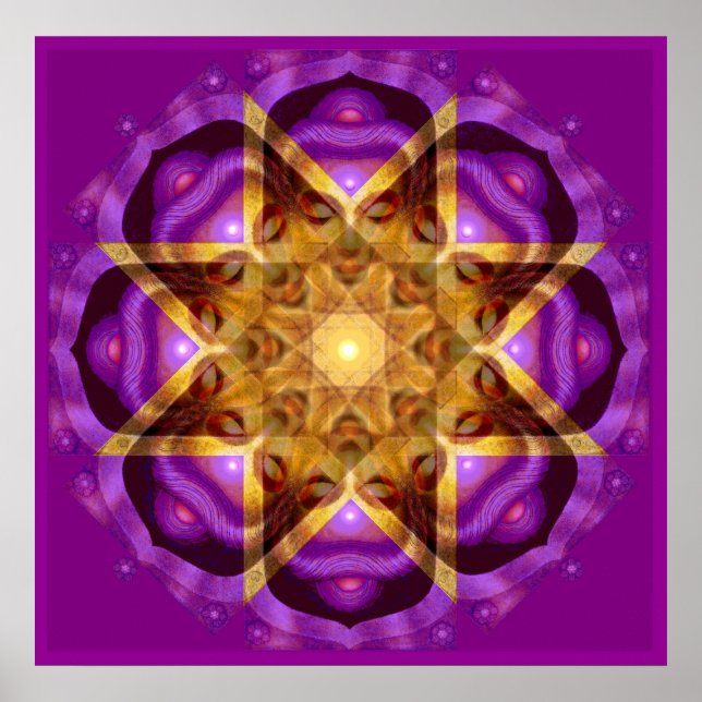 Buddha Mandala Zen Meditation Spirituelles Kunstpo Poster (Vorne)