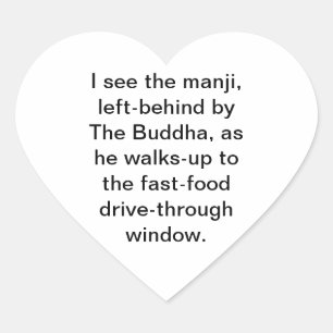 Buddha manji Fast Food Hankamer Artjunkhaus Splash Herz-Aufkleber