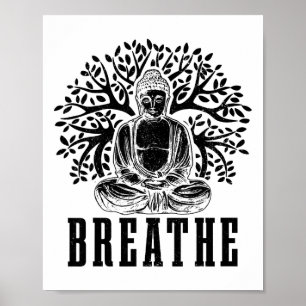 Buddha-Meditation Atmung Yoga Zen Buddhismus Yogi Poster