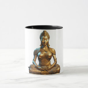 Buddha Meditation Geschenk Zen Gold Religion Indie Tasse