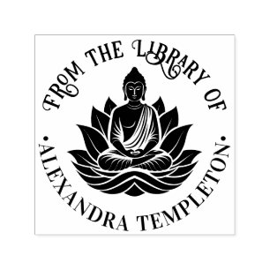 Buddha Meditation Lotus Pose Library Book Name #1P Permastempel