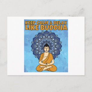 Buddha Meditation Mandala mit Sprichwort Postkarte
