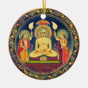 Buddha Meditation mit Yoga Keramik Ornament