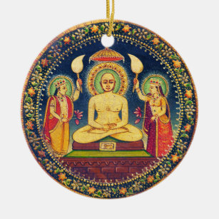 Buddha Meditation mit Yoga Keramik Ornament