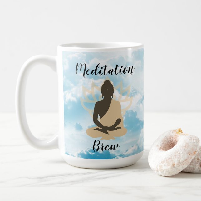 Buddha Meditation Tasse in Wolkenmeditation (Mit Donut)