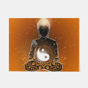 Buddha-Meditation Ying Yang Entwurf Fußmatte