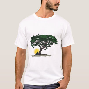 Buddha meditierendes Symbol elegantes flaches Silh T-Shirt