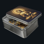 Buddha meditiert mit einem Lotus Puzzle<br><div class="desc">In einer ruhigen Umgebung sitzt ein prächtiger,  goldener Buddha ruhig in der Meditation und kreiert eine zarte Lotus-Blume in einer Hand. Hinter der Figur strahlt eine Aura des Lichts aus,  die in dieser spirituellen Darstellung Frieden und Ruhe hervorruft.</div>