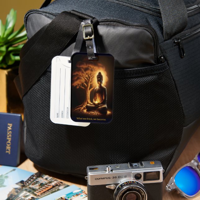 Buddha meditiert unter einem Baum Gepäckanhänger (Vorderseite & Rückseite)