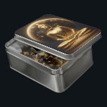 Buddha meditiert unter Mondlicht Puzzle<br><div class="desc">Eine ruhige,  goldene Buddha-Figur sitzt in einer eleganten Lotusposition und strahlt Ruhe und Weisheit aus. Hinter der Statue strahlt ein leuchtender Mond ein sanftes Licht,  das die Umgebung erhellt und das friedliche Ambiente des spirituellen Augenblicks verstärkt.</div>