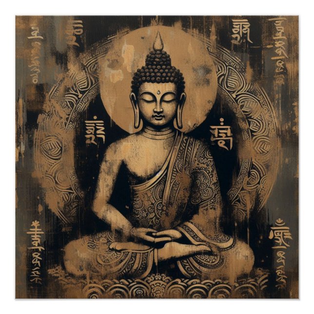 BUDDHA MEDITING ACRYLIC MALERIN #1 POSTER (Vorderseite)