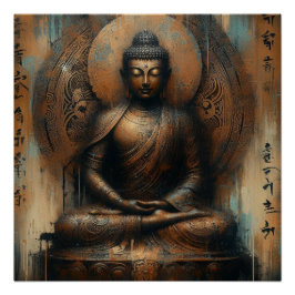 BUDDHA METALLIC PAINT ART #10 POSTER