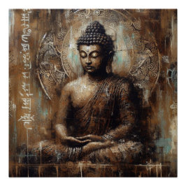 BUDDHA METALLIC PAINT ART #14 POSTER