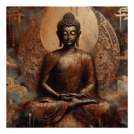 BUDDHA METALLIC PAINT ART #15 POSTER