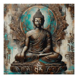 BUDDHA METALLIC PAINT ART #24 POSTER