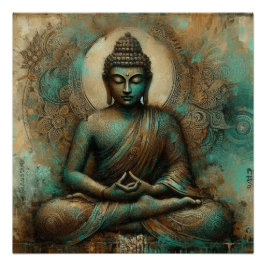 BUDDHA METALLIC PAINT ART #2 POSTER