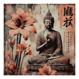 BUDDHA METALLIC PAINT ART #3 POSTER