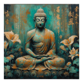 BUDDHA METALLIC PAINT ART #5 POSTER