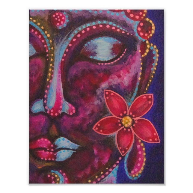 BUDDHA MIT BLUME-FOTO-DRUCKSTELLE FOTODRUCK (Vorne)