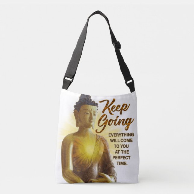 Buddha mit Inspiration - Motivierend Tote-Tasche Tragetaschen Mit Langen Trägern (Vorderseite)