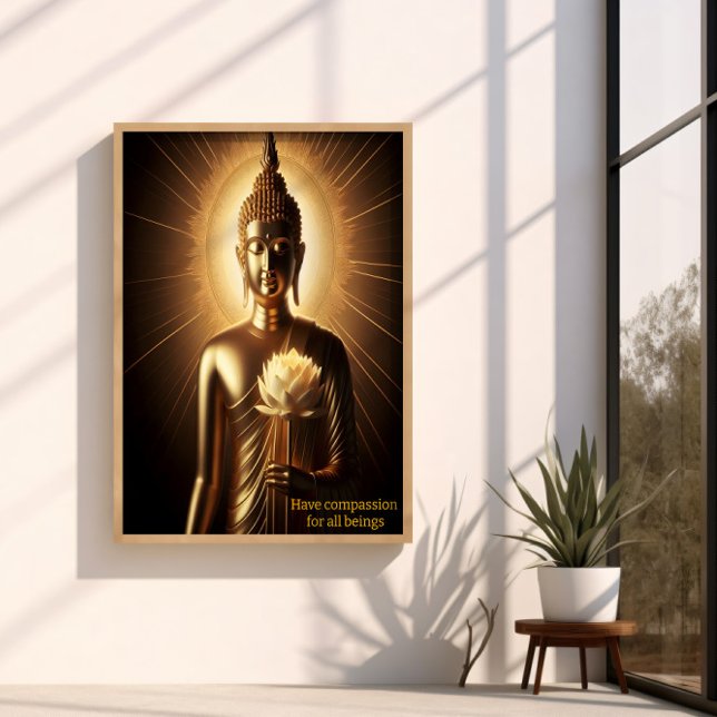 Buddha mit Lotus-Blume Poster (Von Creator hochgeladen)