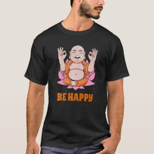 Buddha-Mönch Namaste Betend Beten Lächeln Glücklic T-Shirt