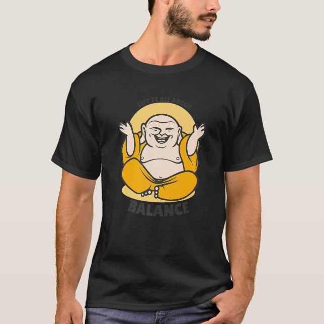 Buddha Monk Namaste Buddhismus Leben dreht sich al T-Shirt (Vorderseite)