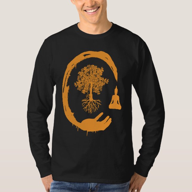 Buddha Monk Namaste Praying Pray Smile Happy Laugh T-Shirt (Vorderseite)