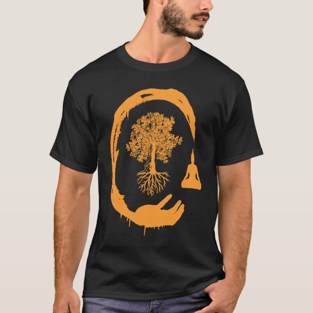 Buddha Monk Namaste Praying Pray Smile Happy Laugh T-Shirt (Vorderseite)