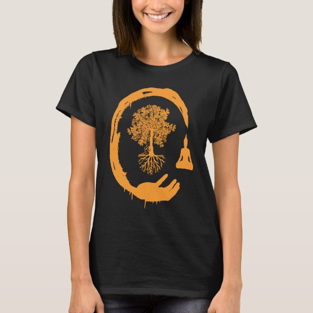 Buddha Monk Namaste Praying Pray Smile Happy Laugh T-Shirt (Vorderseite)