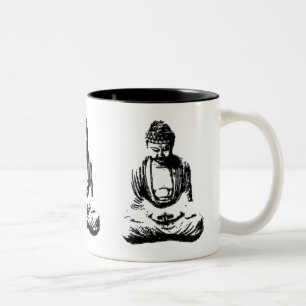 Buddha-Monochrom-Tasse Zweifarbige Tasse