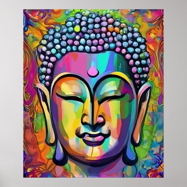 Buddha Multicolor Moderne Kunstwerke Poster (Vorne)
