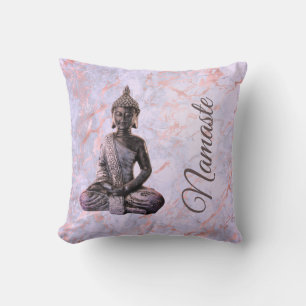 Buddha Namaste Pink Lavender Marble Kissen