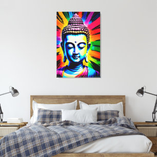 Buddha Neon Decor Leinwanddruck