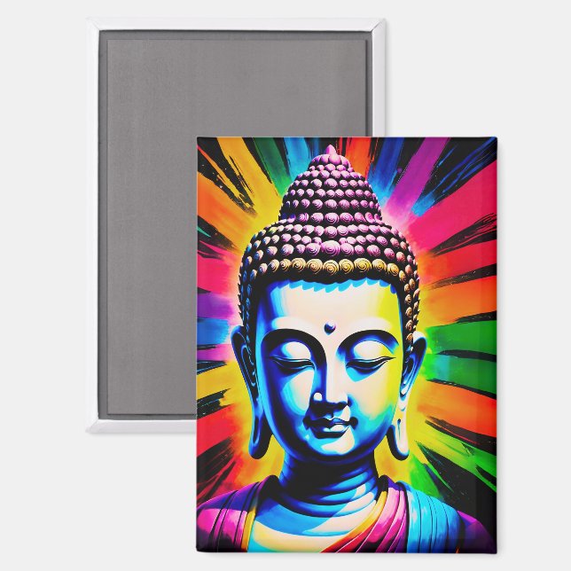 Buddha Neon Decor Magnet (Vorderseite/Rückseite)
