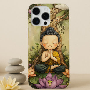 Buddha niedlich meditieren Zen Lotus Spirituelle iPhone 16 Pro Max Hülle