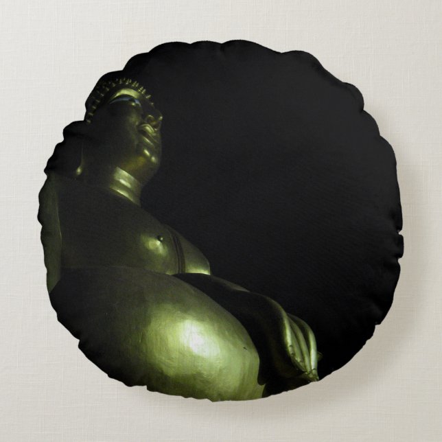 Buddha Night Rundes Kissen (Vorderseite)