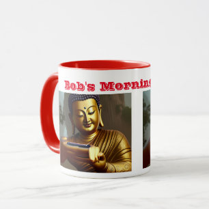 Buddha nimmt ein Personalisiertes, individualisier Tasse