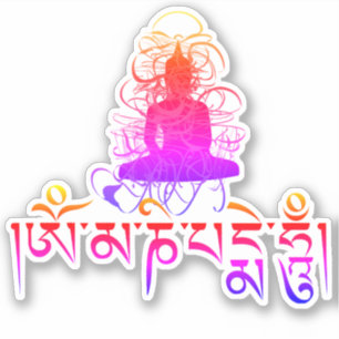 Buddha Om Mani Padme Hum Buddhistische Mantrums Fa Aufkleber