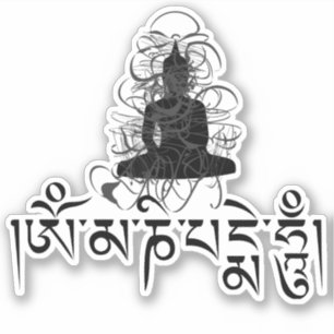 Buddha Om Mani Padme Hum Buddhistischer Mantra Aufkleber