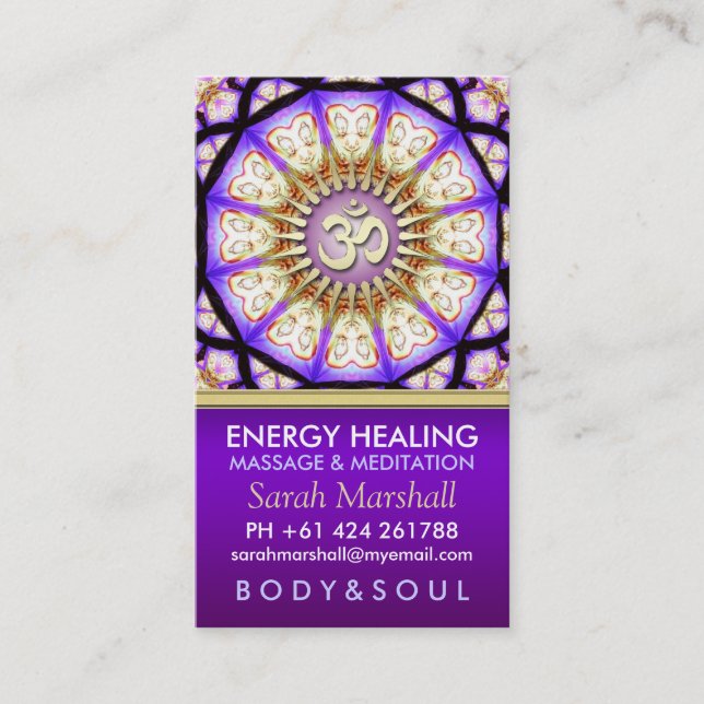 Buddha OM Yoga Meditation Business Card Visitenkarte (Vorderseite)