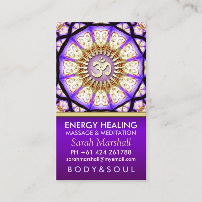 Buddha OM Yoga Meditation Business Card Visitenkarte (Vorderseite)