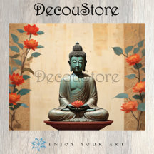 Buddha & Pfingstrosen Decoupage