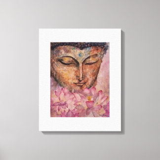 Buddha Pink Lotus Watercolor Canvas Print 16x20 Leinwanddruck
