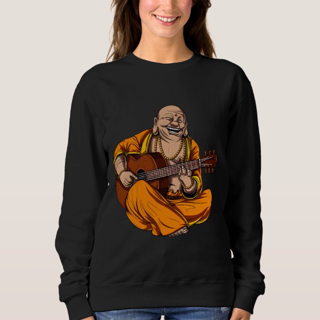 Buddha Playing Guitar Sweatshirt (Vorderseite)