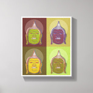 Buddha Pop Art Retro Modernes Design Leinwanddruck