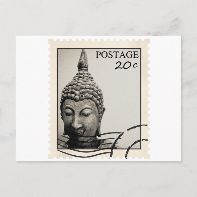 Buddha Postage Stamp Design Postkarte (Vorderseite)