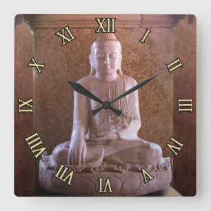 Buddha Quadratische Wanduhr