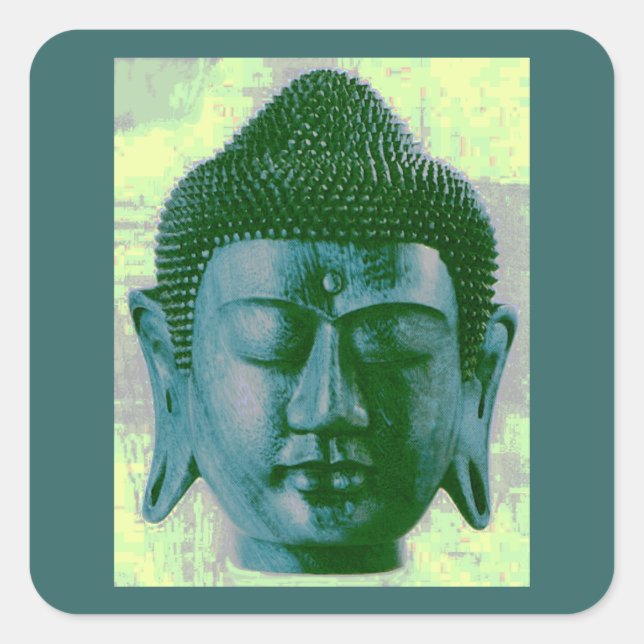 Buddha Quadratischer Aufkleber (Vorderseite)
