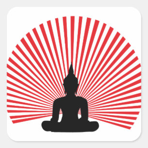 Buddha Quadratischer Aufkleber